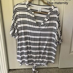 Black and White Striped MATERNITY Women's Top